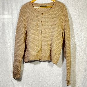 Peruvian Connection Ladies Size XL Baby Alpaca Blend Cozy Neutral Cardigan